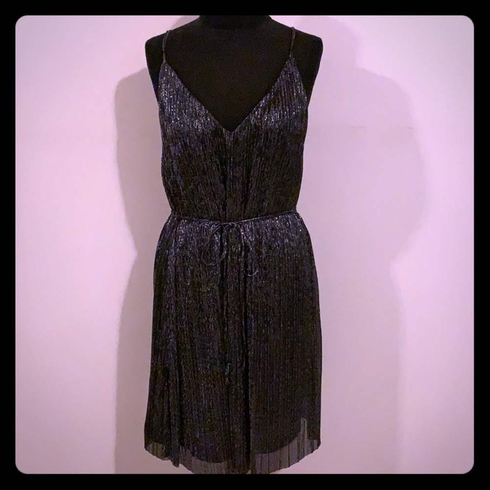 As U Wish Metallic Slip Dress w/ Tie Waist